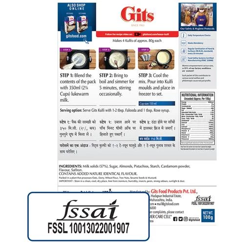 Gits Dessert Mix - Kesar Kulfi, 100 g (Get Kulfi Moulds Free)-7.webp